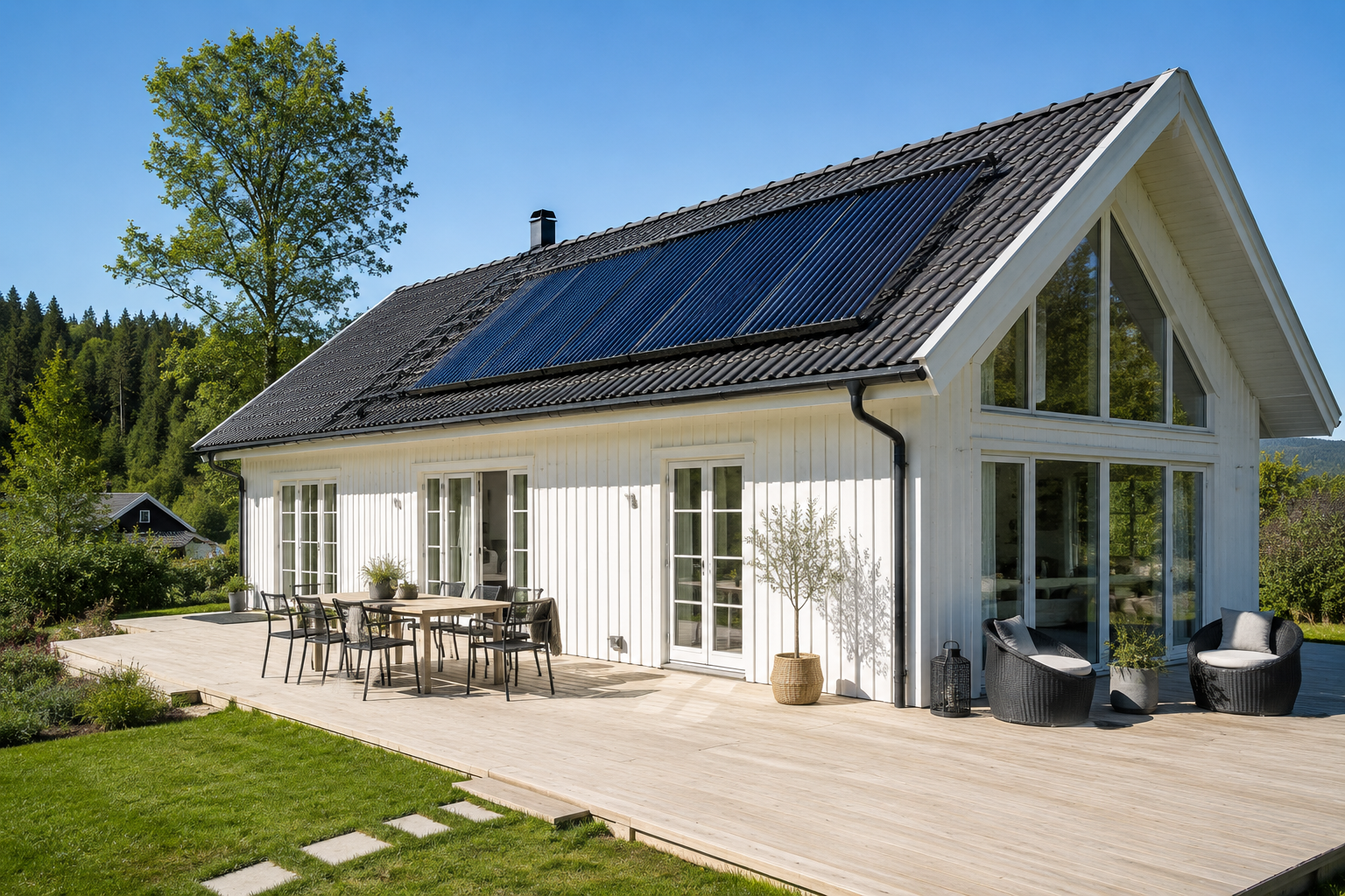 solfångare vit villa
